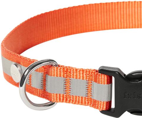 Show full view: Frisco Nylon Reflective Dog Collar, Orange, Large/X-Large slide 2 of 9
