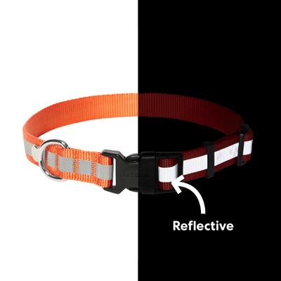 Show full view: Frisco Nylon Reflective Dog Collar, Orange, Large/X-Large slide 4 of 9