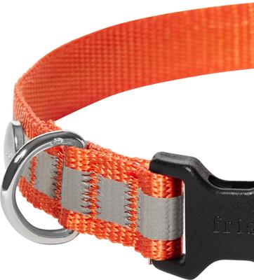 Show full view: Frisco Nylon Reflective Dog Collar, Orange, Medium slide 2 of 9