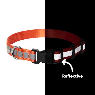 Show full view: Frisco Nylon Reflective Dog Collar, Orange, Medium slide 4 of 9