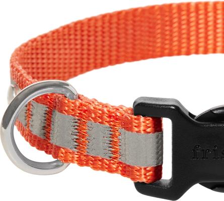 Show full view: Frisco Nylon Reflective Dog Collar, Orange, Small slide 2 of 9