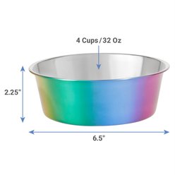 Frisco Ombre Rainbow Design Stainless Steel Dog & Cat Bowl, 4 Cups slide 2 of 8