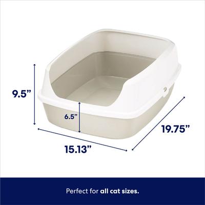 Show full view: Frisco Open Top Cat Litter Box, Large, Gray, 19-in + Plastic Litter Scooper with Caddy slide 3 of 9