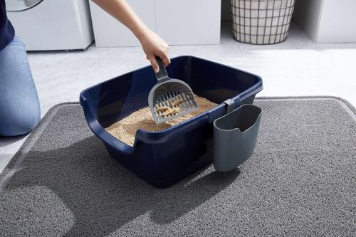 Show full view: Frisco Open Top Cat Litter Box, Large, Gray, 19-in + Plastic Litter Scooper with Caddy slide 8 of 9