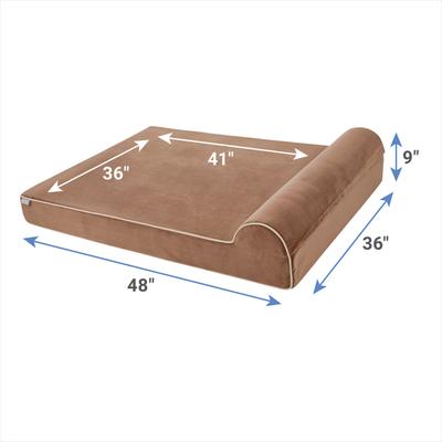 Show full view: Frisco Orthopedic Chaise Dog Bed with Removable Cover, Beige, XX-Large slide 2 of 7