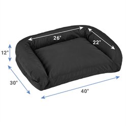 Frisco Orthopedic Durable Couch Dog & Cat Bed, Black, Large slide 2 of 4