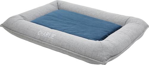 Show full view: Frisco Orthopedic Personalized Bolster Dog Bed w/Removable Cover, Harbour Blue, X-Large slide 4 of 9