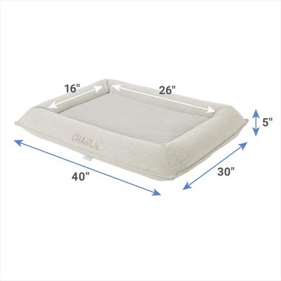 Show full view: Frisco Orthopedic Personalized Bolster Dog Bed w/Removable Cover, Light Gray, X-Large slide 4 of 8