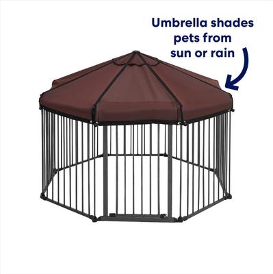 Show full view: Frisco Outdoor Galvanized Steel 8-Panel Configurable Gate & Playpen with Oxford Roof, 30-in slide 3 of 11