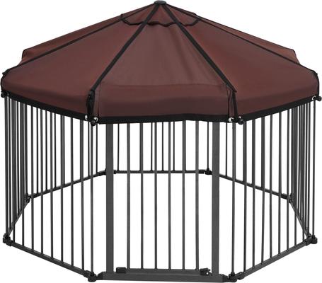 Show full view: Frisco Outdoor Galvanized Steel 8-Panel Configurable Gate & Playpen with Oxford Roof, 30-in slide 4 of 11