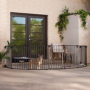 Frisco Outdoor Galvanized Steel 8-Panel Configurable Gate & Playpen with Oxford Roof, 30-in