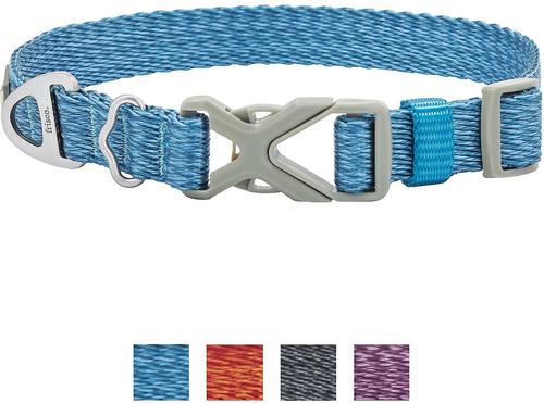 Show full view: Frisco Outdoor Heathered Nylon Collar, River Blue, Extra Small, Neck: 8-12-in, Width: 5/8th-in + Dog Leash, River Blue, Small - Length: 6-ft, Width: 5/8-in slide 2 of 9