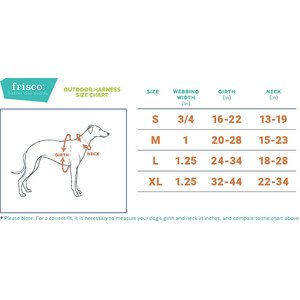 Frisco Outdoor Lightweight Ripstop Nylon Dog Harness, River Blue, L - Girth: 24 - 34-in