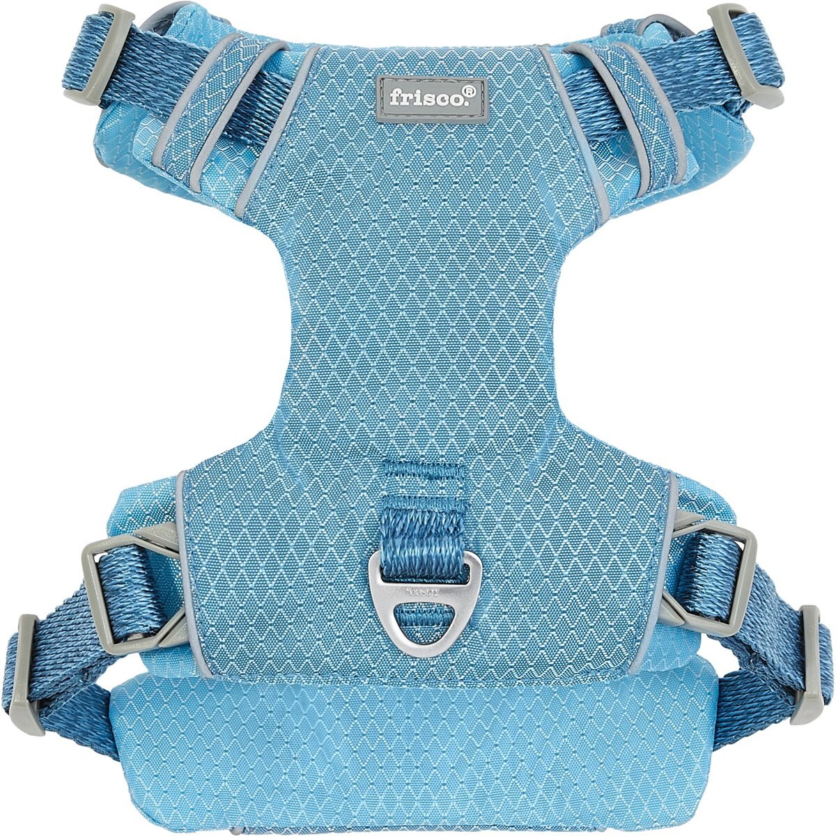Frisco Outdoor Lightweight Ripstop Nylon Dog Harness, River Blue, M - Girth: 20 - 28-in