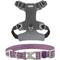 Show in main carousel: Frisco Outdoor Lightweight Ripstop Nylon Harness, Storm Gray, Large, Neck: 18 to 28-in, Girth 24 to 34-in + Heathered Nylon Collar, Shadow Purple, Large, Neck: 18 -26-in, Width: 1-in slide 1 of 9