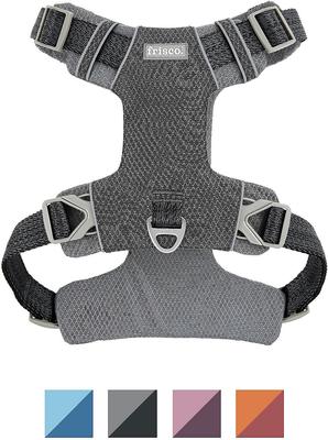 Show full view: Frisco Outdoor Lightweight Ripstop Nylon Harness, Storm Gray, Large, Neck: 18 to 28-in, Girth 24 to 34-in + Heathered Nylon Collar, Shadow Purple, Large, Neck: 18 -26-in, Width: 1-in slide 2 of 9
