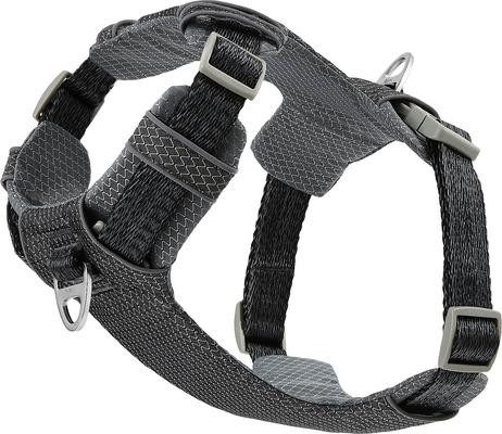 Show full view: Frisco Outdoor Lightweight Ripstop Nylon Harness, Storm Gray, Medium, Neck: 15 to 23-in, Girth, 20 to 28-in + Heathered Dog Leash, Midnight Black, MD - Length: 6-ft, Width: 3/4-in slide 4 of 10