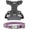 Show in main carousel: Frisco Outdoor Lightweight Ripstop Nylon Harness, Storm Gray, Medium, Neck: 15 to 23-in, Girth, 20 to 28-in + Heathered Nylon Collar, Shadow Purple, Medium - Neck: 14-20-in, Width: 3/4-in slide 1 of 9