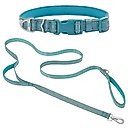 Frisco Outdoor Nylon Reflective Comfort Padded Collar, Bayou Teal, Medium - Neck: 14-20-in, Width: 3/4-in + Dog Leash, Bayou Teal, Medium - Length: 6-ft, Width: 3/4-in