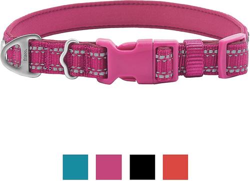 Show full view: Frisco Outdoor Nylon Reflective Comfort Padded Collar, Boysenberry Purple, Medium - Neck: 14-20-in, Width: 3/4-in + Dog Leash, Boysenberry Purple, Medium - Length: 6-ft, Width: 3/4-in slide 2 of 10