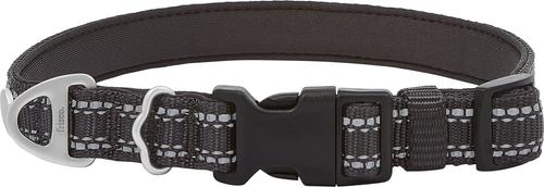 Show full view: Frisco Outdoor Nylon Reflective Comfort Padded Dog Collar, Black, LG, Neck: 18 - 26-in, Width: 1-in slide 1 of 8