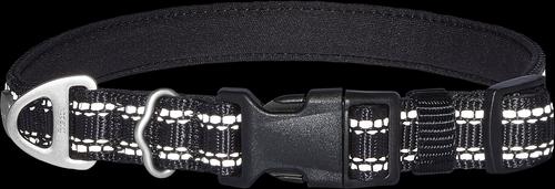 Show full view: Frisco Outdoor Nylon Reflective Comfort Padded Dog Collar, Black, LG, Neck: 18 - 26-in, Width: 1-in slide 4 of 8