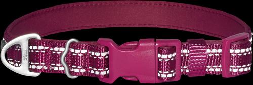 Show full view: Frisco Outdoor Nylon Reflective Comfort Padded Dog Collar, Boysenberry Purple, MD - Neck: 14-20-in, Width: 3/4-in slide 5 of 9