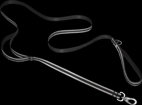 Show full view: Frisco Outdoor Nylon Reflective Comfort Padded Dual Handles Dog Leash, Black, LG - Length: 6-ft, Width: 1-in slide 3 of 8