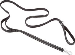 Frisco Outdoor Nylon Reflective Comfort Padded Dual Handles Dog Leash, Black, SM - Length: 6-ft, Width: 5/8-in
