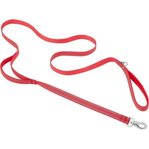Frisco Outdoor Nylon Reflective Comfort Padded Dual Handles Dog Leash, Mars Red, LG - Length: 6-ft, Width: 1-in