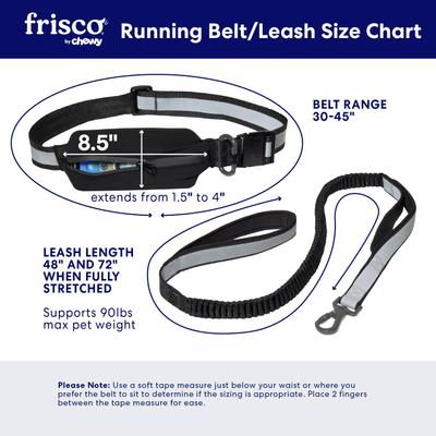 Show full view: Frisco Outdoor Polyester Reflective Running Belt with Bungee Dog Leash, Black slide 2 of 8