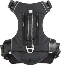 Frisco Outdoor Premium Ripstop Nylon Dog Harness with Pocket, Midnight Black, XL - Girth: 32 - 44-in