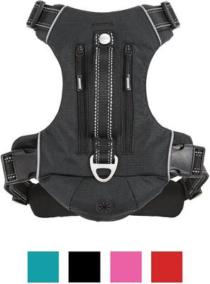 Show full view: Frisco Outdoor Premium Ripstop Nylon Harness with Pocket, Midnight Black, S - Girth: 16-22-in + Reflective Comfort Padded Dog Leash, Midnight Black, SM - Length: 6-ft, Width: 5/8-in slide 2 of 10