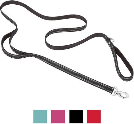 Show full view: Frisco Outdoor Premium Ripstop Nylon Harness with Pocket, Midnight Black, S - Girth: 16-22-in + Reflective Comfort Padded Dog Leash, Midnight Black, SM - Length: 6-ft, Width: 5/8-in slide 6 of 10