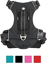 Frisco Outdoor Premium Ripstop Nylon Harness with Pocket, Midnight Black, X-Large - Girth: 32-44-in + Reflective Comfort Padded Dog Collar, Midnight Black, Large, Neck: 18 -26-in, Width: 1-in slide 2 of 9