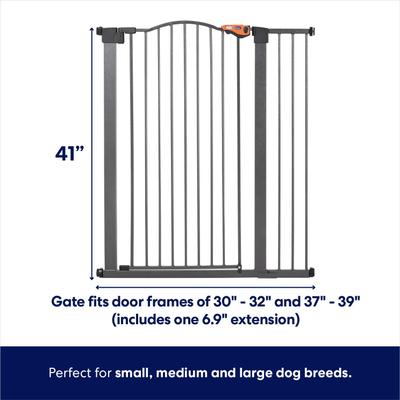 Show full view: Frisco Outdoor Steel Arch Extra Tall Auto-Close Dog Gate, Black, 41-in slide 2 of 7