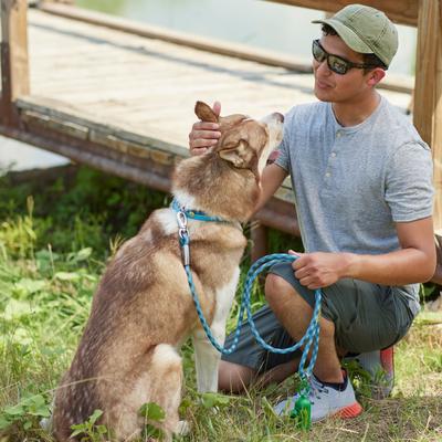 Show full view: Frisco Outdoor Waterproof Stinkproof PVC Rope Leash, River Blue slide 4 of 6