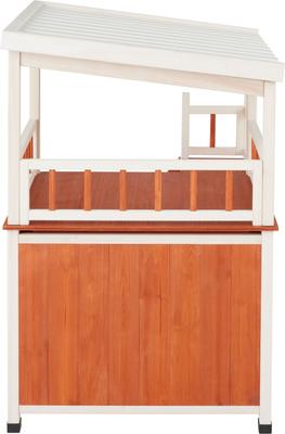 Show full view: Frisco Outdoor Wooden Cat House with Balcony & Step Ladder, Brown slide 4 of 10