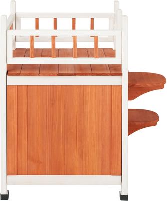 Show full view: Frisco Outdoor Wooden Cat House with Elevated Balcony Steps, Medium slide 3 of 9