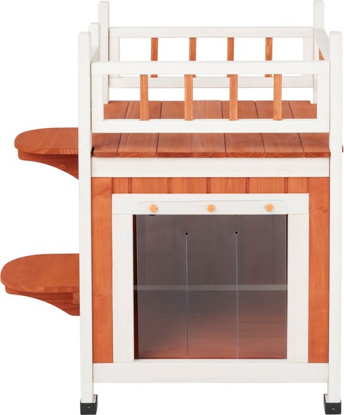 Show full view: Frisco Outdoor Wooden Cat House with Elevated Balcony Steps, Medium slide 5 of 9