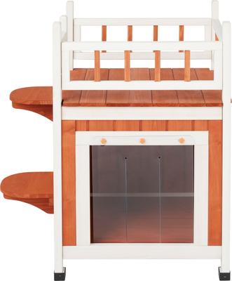 Show full view: Frisco Outdoor Wooden Cat House with Elevated Balcony Steps, Medium slide 5 of 9