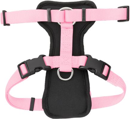 Show full view: Frisco Padded Nylon No Pull Harness, Pink, 22 to 34-in chest + Traffic Leash with Padded Handles & Poop Bag Dispenser, Pink, 6-ft long slide 2 of 9