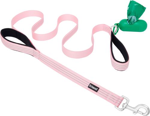 Show full view: Frisco Padded Nylon No Pull Harness, Pink, 22 to 34-in chest + Traffic Leash with Padded Handles & Poop Bag Dispenser, Pink, 6-ft long slide 6 of 9