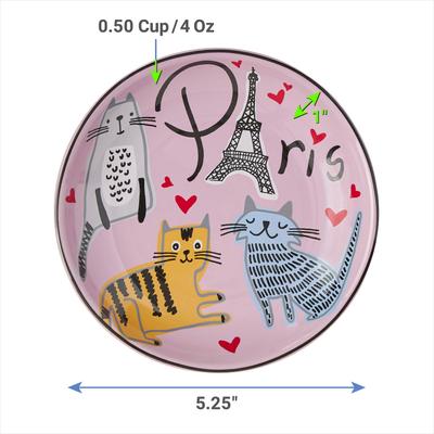 Show full view: Frisco Paris Non-skid Ceramic Cat Dish, Multi Color, 0.5 cup, 1 count slide 4 of 10
