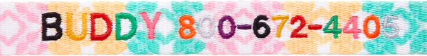 Show full view: Frisco Pastel Tie Dye Polyester Personalized Dog Collar, Medium: 14 to 20-in neck, 3/4-in wide slide 3 of 6