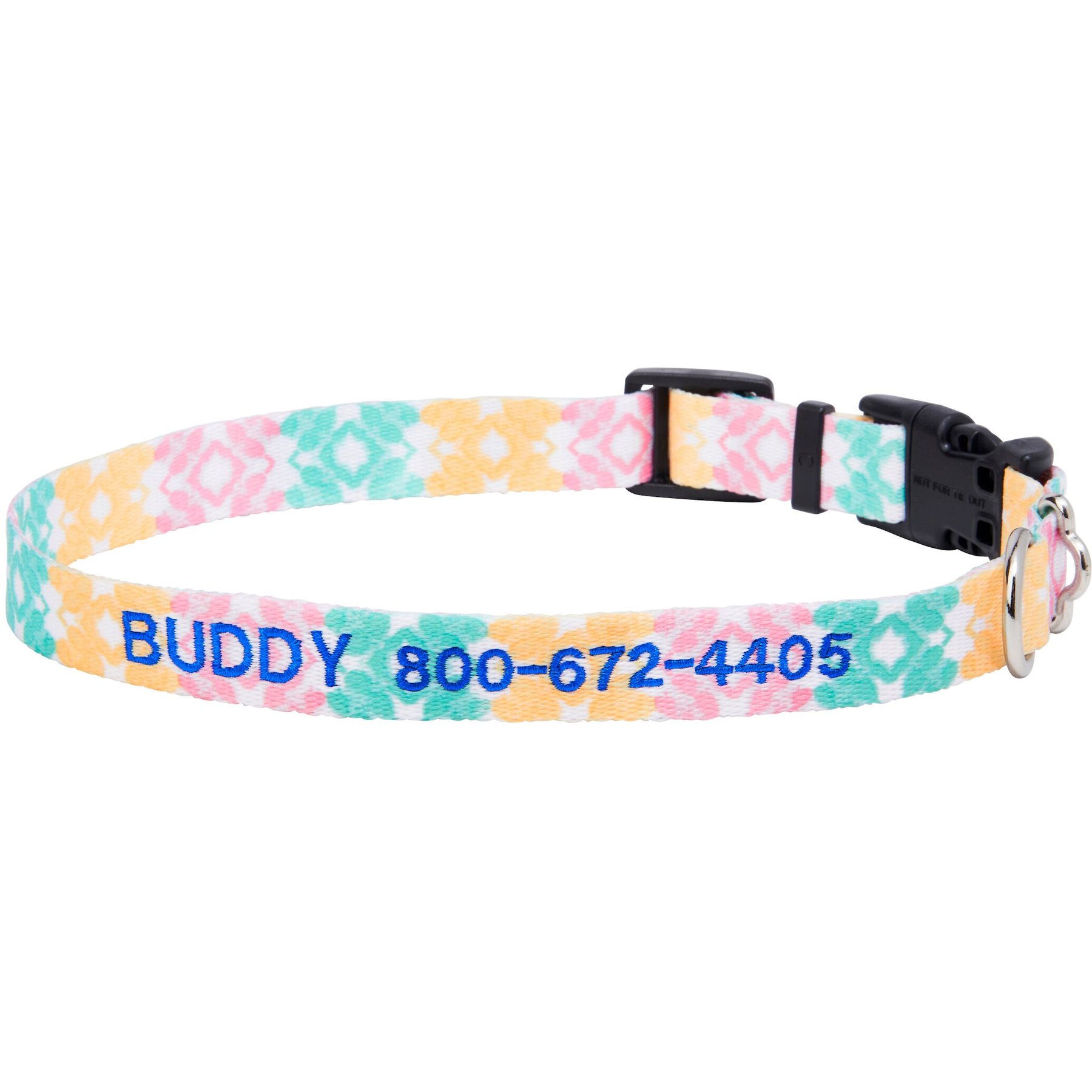 Frisco Pastel Tie Dye Polyester Personalized Dog Collar, X-Small: 8 to 12-in neck, 5/8-in wide
