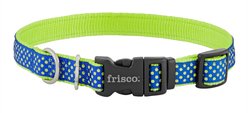 Frisco Patterned Nylon Dog Collar, Lime Polka Dot, Med: 14 to 20-in neck, 3/4-in W