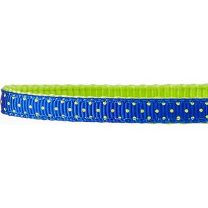 Frisco Patterned Nylon Dog Collar, Lime Polka Dot, XS: 8 to 12-in neck, 3/8-in W