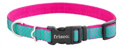 Frisco Patterned Nylon Dog Collar, Pink Polka Dot, Med: 14 to 20-in neck, 3/4-in W