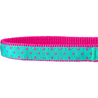 Frisco Patterned Nylon Dog Collar, Pink Polka Dot, S: 10 to 14-in neck, 5/8-in W slide 4 of 5